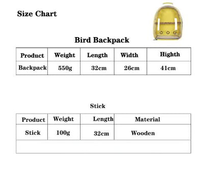 Grey Stylish Transparent PVC Pet Carrier Backpack - Large Capacity, Multi-Use for Birds & Cats(Including Wooden Stick) - view 10