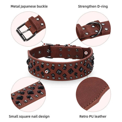 Size S Pink 1 pack Stylish PU Leather Dog Collar with Spikes - Adjustable, Durable & Comfortable for Medium to Large Breeds - view 6