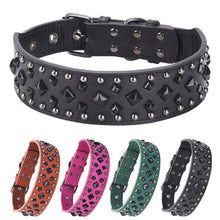 Size L Pink 1 pack Stylish PU Leather Dog Collar with Spikes - Adjustable, Durable & Comfortable for Medium to Large Breeds - view 2