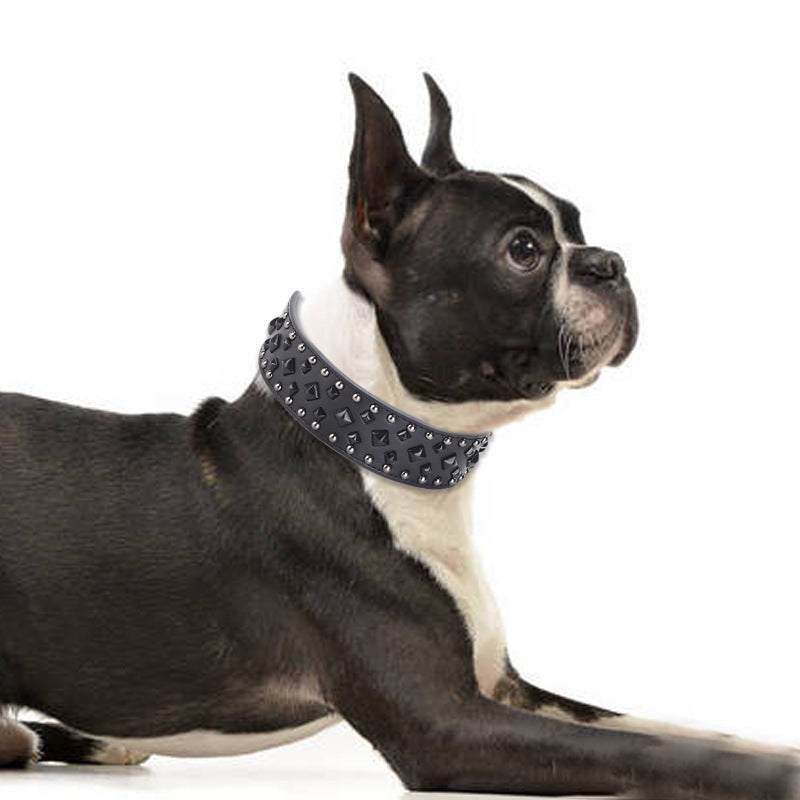 Size L Pink 1 pack Stylish PU Leather Dog Collar with Spikes - Adjustable, Durable & Comfortable for Medium to Large Breeds - view 7