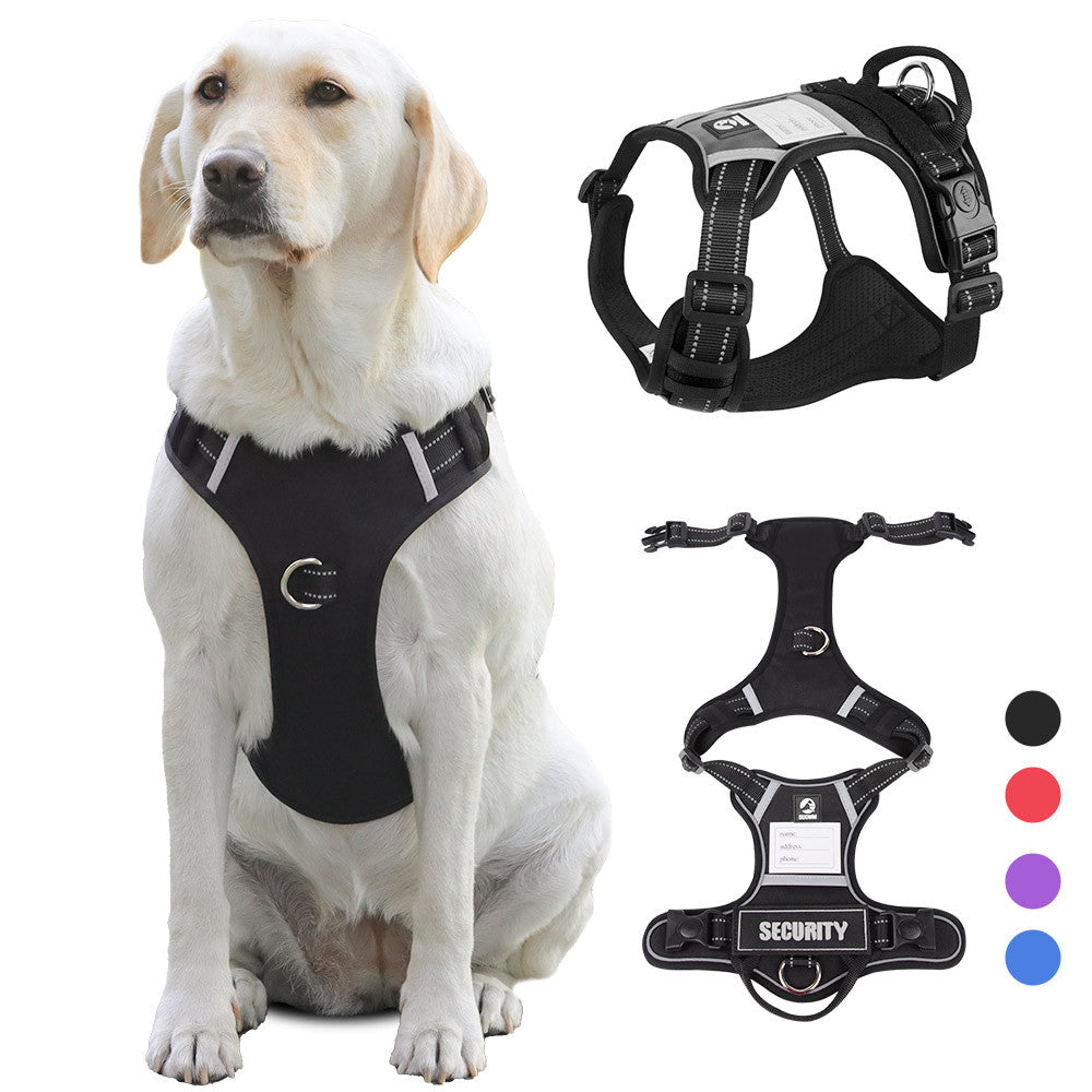 Size L Red Reflective No-Pull Dog Harness - Adjustable & Durable for Large Breeds, Anti-Escape Design - view 2