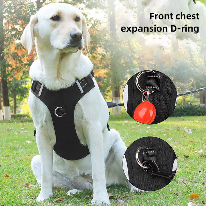 Size L Red Reflective No-Pull Dog Harness - Adjustable & Durable for Large Breeds, Anti-Escape Design - view 3
