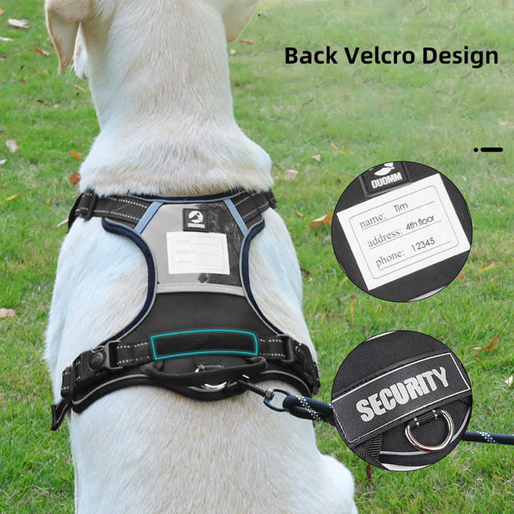 Size L Red Reflective No-Pull Dog Harness - Adjustable & Durable for Large Breeds, Anti-Escape Design - view 4