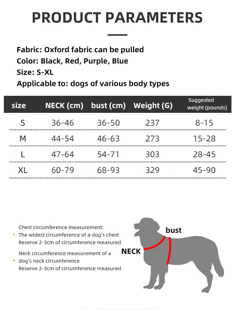 Size L Red Reflective No-Pull Dog Harness - Adjustable & Durable for Large Breeds, Anti-Escape Design - view 7