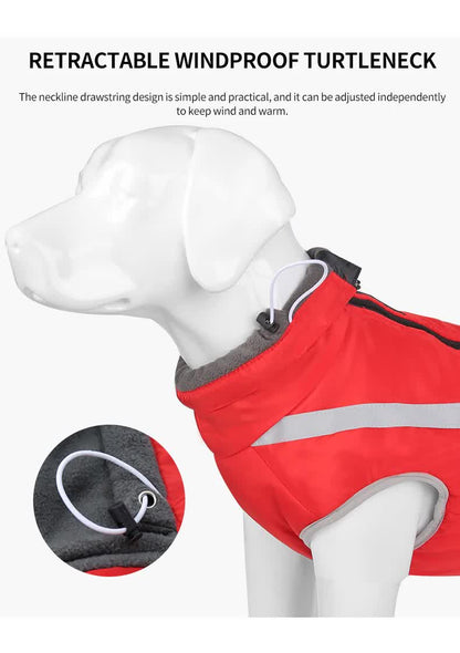 Size 3XL Blue Reflective Winter Dog Jacket - Warm & Waterproof Outdoor Coat for Large Breeds - view 6