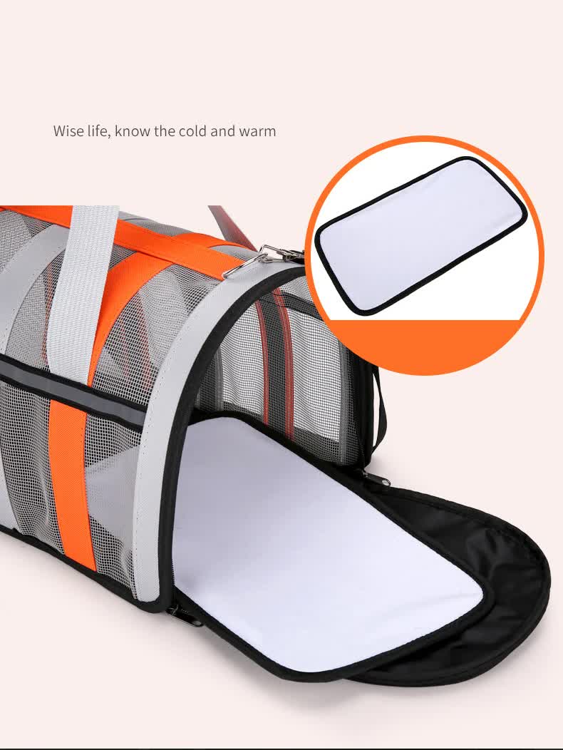 Size M Light Green And White Foldable Pet Carrier Bag - Lightweight, Breathable, and Spacious for All Seasons - view 6