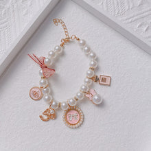 Pink 4-PCS Pearl Charm Pet Necklace - Adjustable Bowknot Collar for Small Dogs & Cats (L: 30+5CM) - view 2