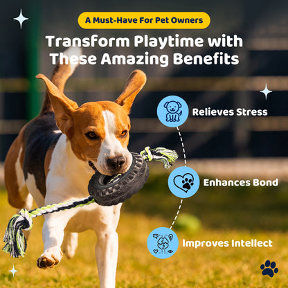 Blue Interactive Tire Rope Dog Toy - Heavy Duty Chew Toy for Dental Health & Play - view 4