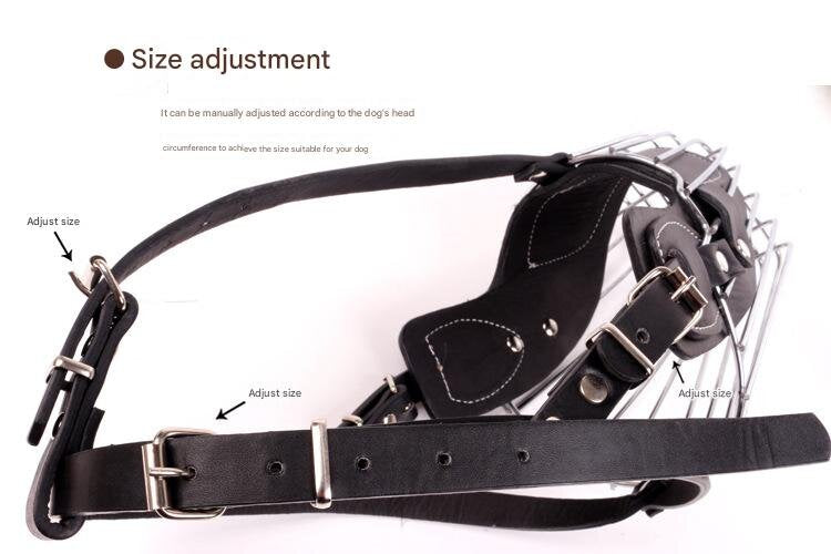 Black Metal Basket Dog Muzzle - Anti-Bite & Anti-Barking - XL - view 2
