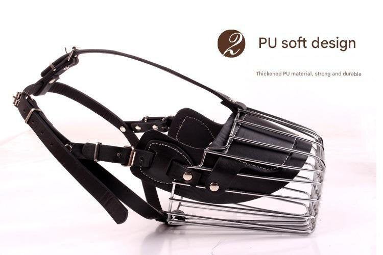 Black Metal Basket Dog Muzzle - Anti-Bite & Anti-Barking - XL - view 4
