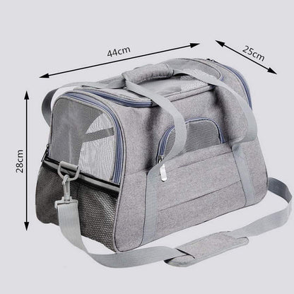 Portable Pet Bag for Small Dogs and Cats - Black Travel Tote with Pet Mat (44x25x28cm) - view 6