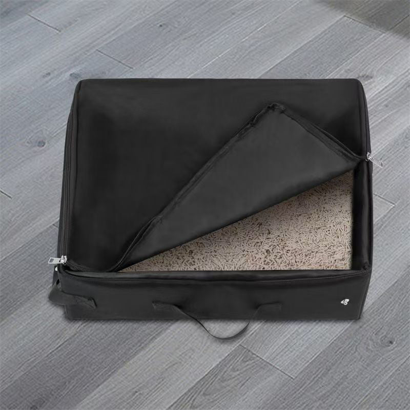 Black Portable Foldable Cat Litter Box - Waterproof Travel Litter Pan for Cats - view 2