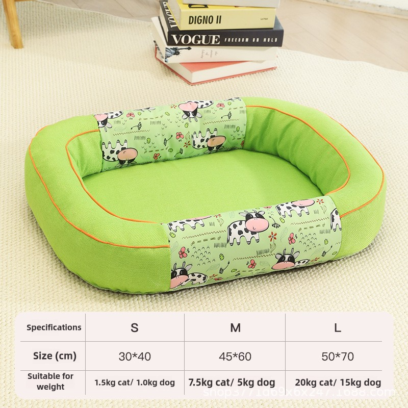 Size M Green Cozy Pet Bed for Small Dogs and Cats - Durable & Chew-Resistant Nest for All Seasons - view 2