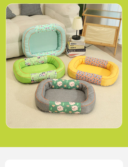Size M Green Cozy Pet Bed for Small Dogs and Cats - Durable & Chew-Resistant Nest for All Seasons - view 3