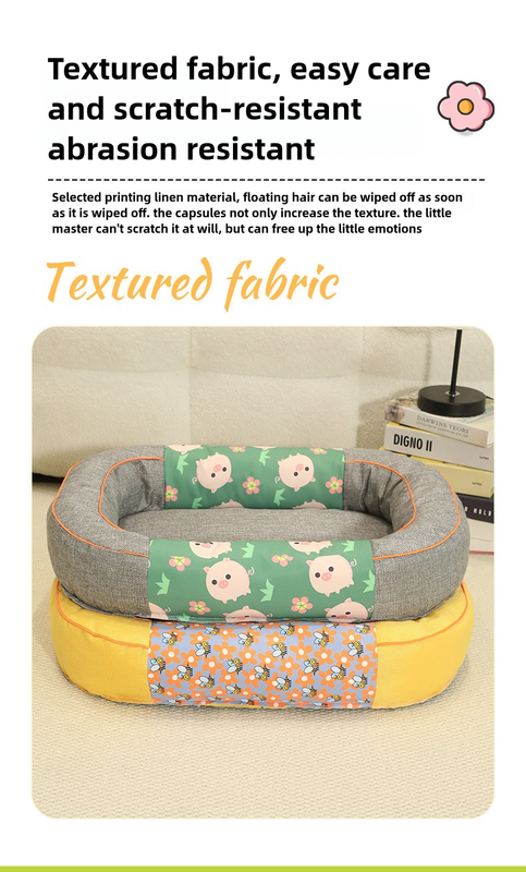 Size M Green Cozy Pet Bed for Small Dogs and Cats - Durable & Chew-Resistant Nest for All Seasons - view 4