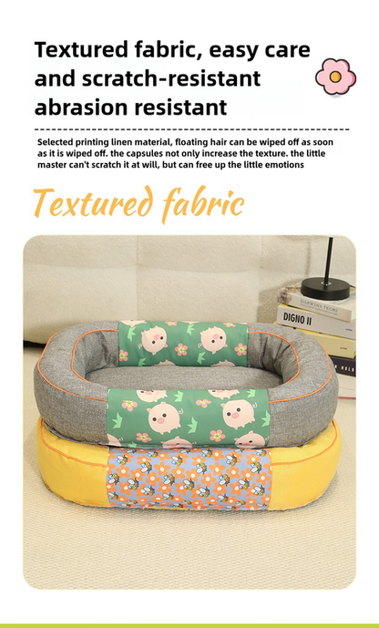 Size M Green Cozy Pet Bed for Small Dogs and Cats - Durable & Chew-Resistant Nest for All Seasons - view 4