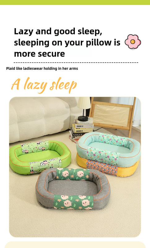 Size M Green Cozy Pet Bed for Small Dogs and Cats - Durable & Chew-Resistant Nest for All Seasons - view 6