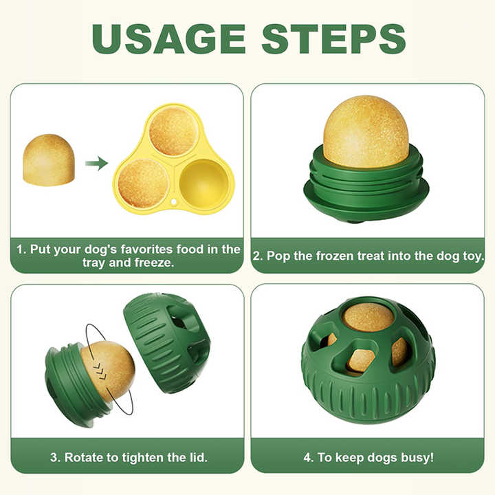 Green Ball and Black Mold Pet Treat Dispensing Ball and Molding Set - Silicone Dog Chew Toy for Teeth Cleaning and Boredom Relief - view 4