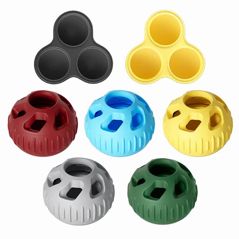 Blue Ball and Black Mold Pet Treat Dispensing Ball and Molding Set - Silicone Dog Chew Toy for Teeth Cleaning and Boredom Relief - view 3