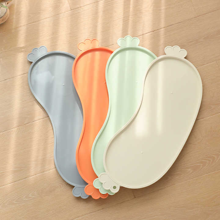 White Non-Slip Pet Feeding Mat - Waterproof Dog & Cat Food Bowl Placemat with Raised Edges - view 3