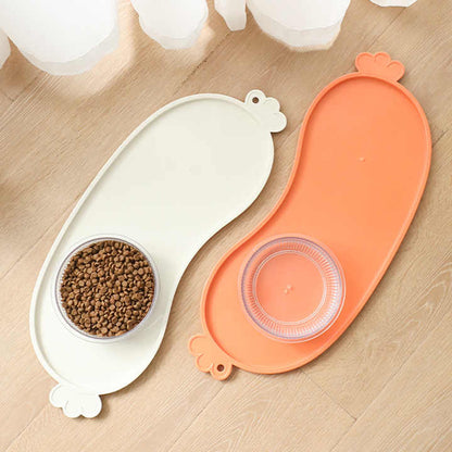 Blue Non-Slip Pet Feeding Mat - Waterproof Dog & Cat Food Bowl Placemat with Raised Edges - view 2