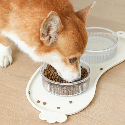 Blue Non-Slip Pet Feeding Mat - Waterproof Dog & Cat Food Bowl Placemat with Raised Edges - view 4