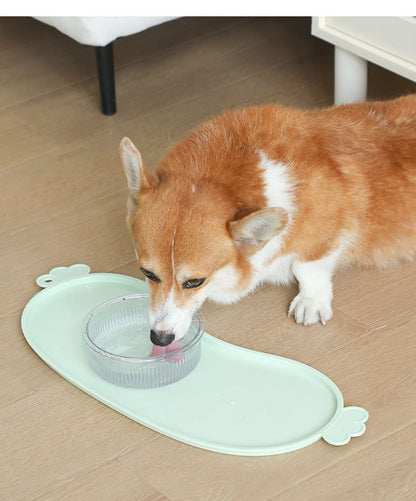 Blue Non-Slip Pet Feeding Mat - Waterproof Dog & Cat Food Bowl Placemat with Raised Edges - view 8