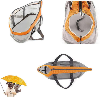 Red And Grey Lightweight Breathable Mesh Pet Carrier Handbag - Portable Travel Tote for Small Dogs & Cats up to 8kg - view 2