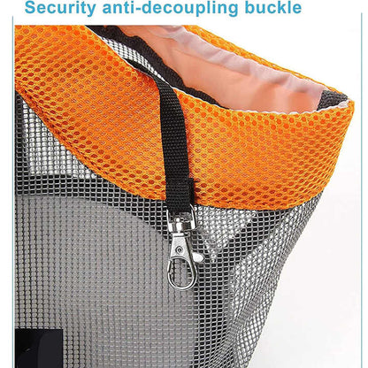Grey And Red Lightweight Breathable Mesh Pet Carrier Handbag - Portable Travel Tote for Small Dogs & Cats up to 8kg - view 5