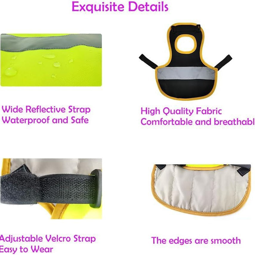 4 Pcs Black High Visibility Chicken & Duck Safety Vest - Reflective Poultry Jacket - view 5
