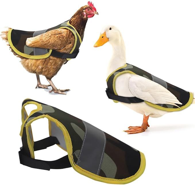 4 Pcs Fluorescent Green High Visibility Chicken & Duck Safety Vest - Reflective Poultry Jacket - view 8
