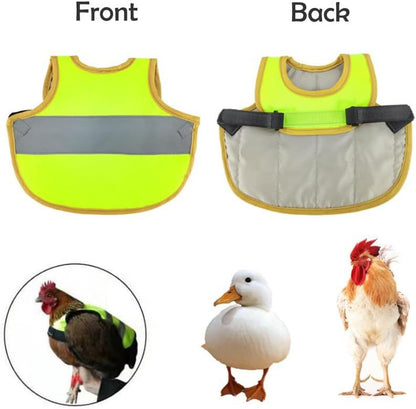 4 Pcs Camouflage Green High Visibility Chicken & Duck Safety Vest - Reflective Poultry Jacket - view 7