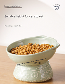 White Vintage Slow Feeder Ceramic Pet Bowl - Anti-Choke Wide-Mouth Design for Cats & Dogs, Prevents Black Chin - view 2