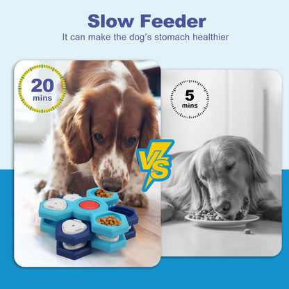 2Pcs Interactive Dog Puzzle Toy - 4 Spinning Layers Treat Dispensing Feeder for Mental Stimulation - view 2