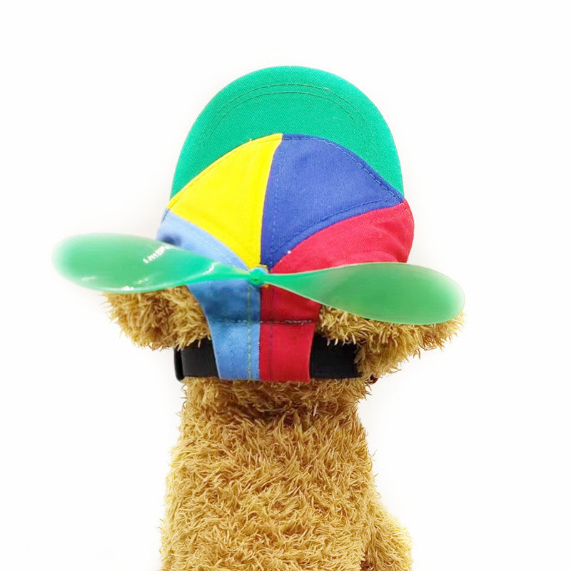 M Orange Pet Baseball Cap with Spinning Propeller - Colorful Fun Design - See Details for Sizing - view 3