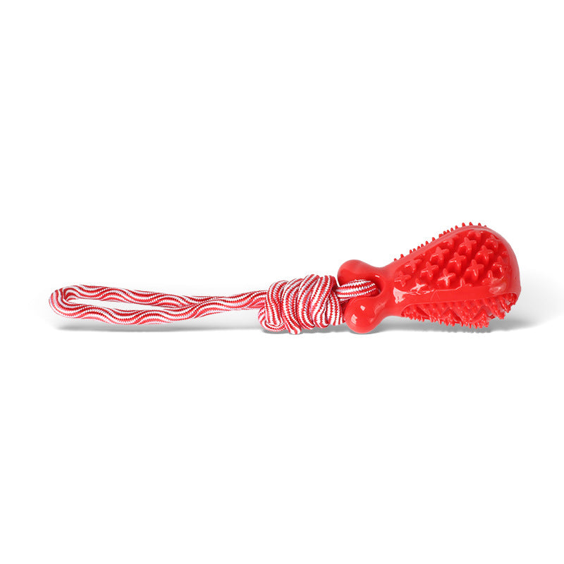 Red Single Drop of Water Durable Cotton Rope Dog Toy Set (3-Pack) - Chew, Tug & Treat Dispensing Ball for Dental Health
