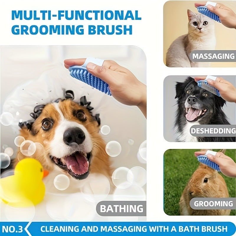 Grey 6-Piece Dog Grooming Bath Set - Absorbent Microfiber Towels & Wash Mitts for Shiny Coats - view 5
