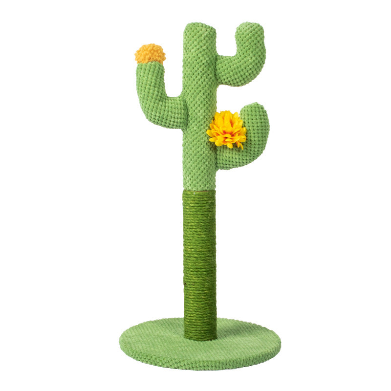 Cactus-Shaped Cat Scratching Post with Sisal Rope and Plush Chenille - Green - view 4