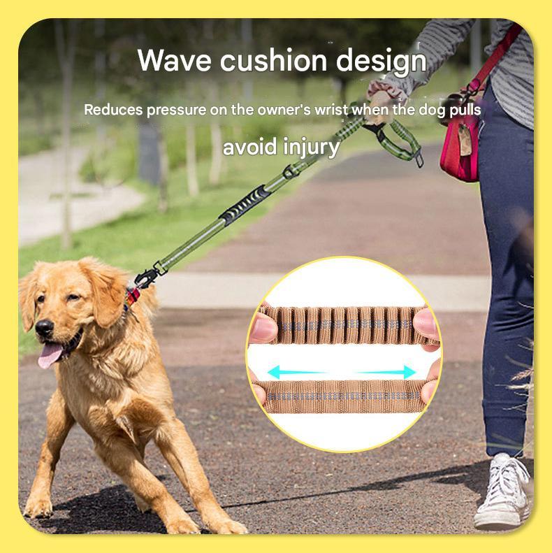 Pink Shock Absorbing Dog Leash with Reflective Stitching - 135cm for Small to Large Dogs - view 4