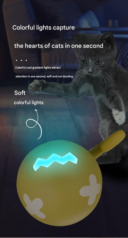 Rechargeable Interactive Cat Toy - Self-Rolling Ball with LED Light,Standard Edition Blue - view 6