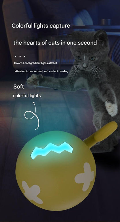 Rechargeable Interactive Cat Toy - Self-Rolling Ball with LED Light,Standard Edition Blue - view 6
