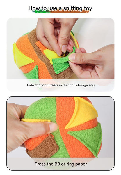 Interactive Dog Snuffle Ball Toy - Puzzle Treat Dispenser with Squeaker, green - view 4