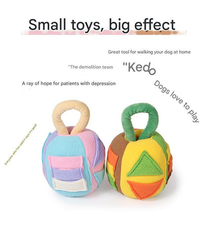 Interactive Dog Snuffle Ball Toy - Puzzle Treat Dispenser with Squeaker, blue pink - view 2