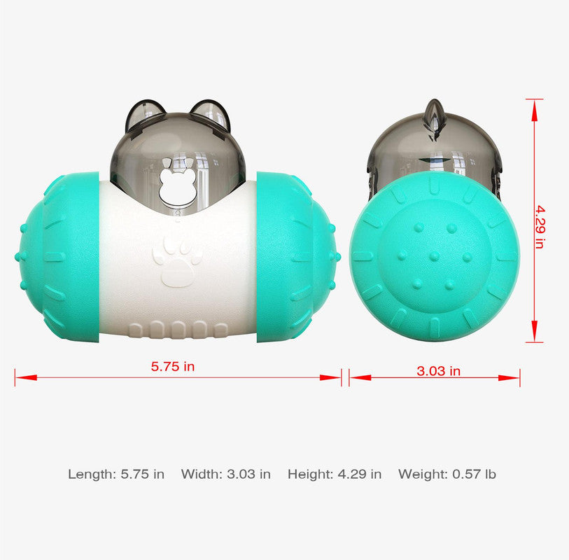 Pet Tumbler Treat Dispenser Ball,Interactive Feeding Toy for Dogs and Cats(Green and white) - view 6