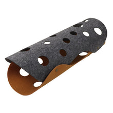 DIY Felt Cat Tunnel - Foldable Egg Roll-Shaped Pet Toy with Multiple Holes(Brown + Gray)