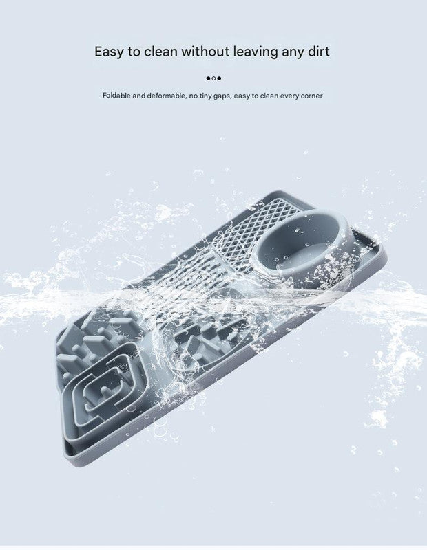 Pet Slow Feeder Lick Mat with Suction Cups - Anti-Anxiety Dog Feeding Mat(Blue) - view 7