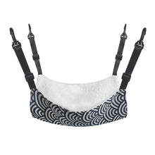 Cat Cage Hammock - Adjustable Double-Sided Pet Swing Bed with Hooks(White and blue stripes)