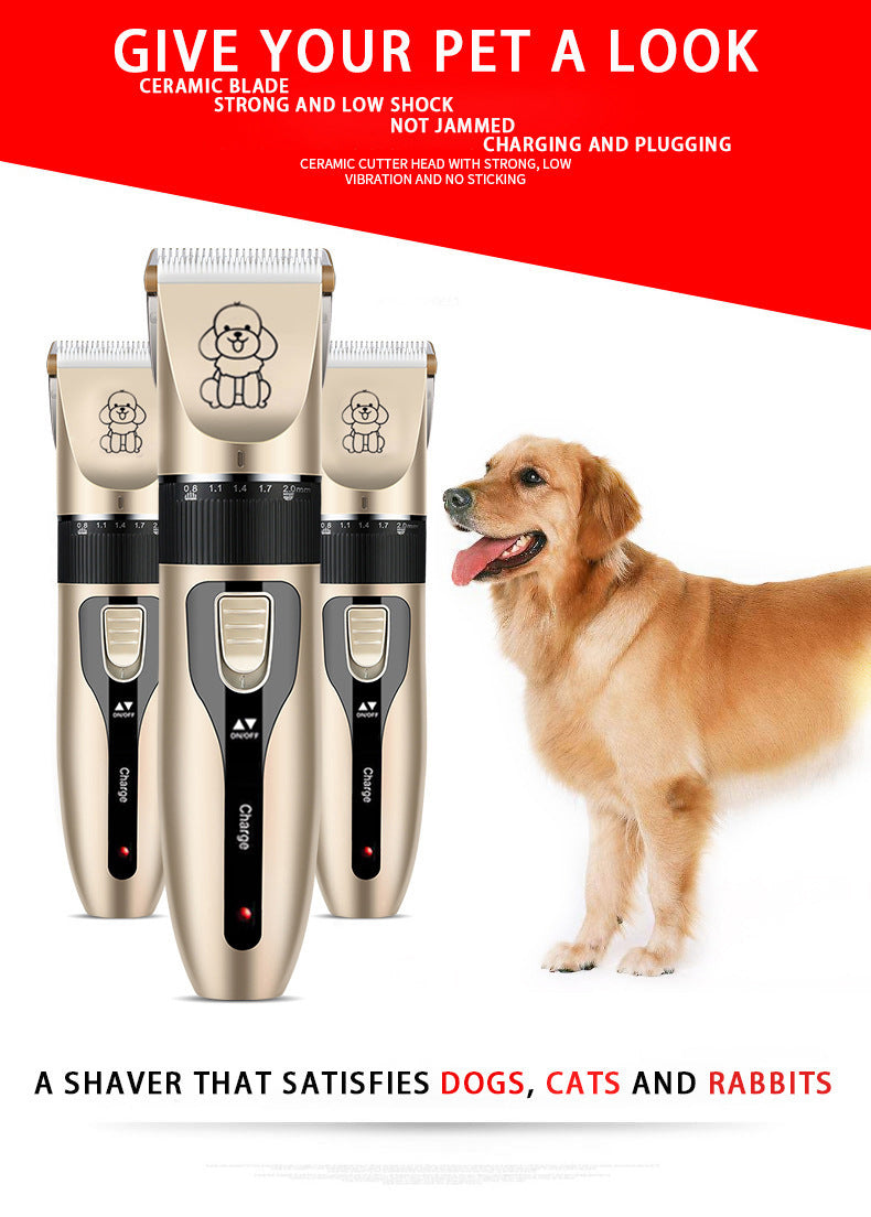 Professional Pet Grooming Hair Clipper Kit - Rechargeable, Low Noise, with Ceramic Blades & 5-Speed Adjustment(gold) - view 4