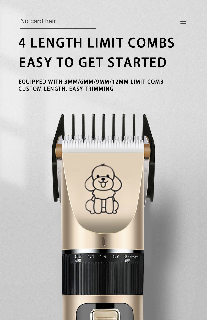 Professional Pet Grooming Hair Clipper Kit - Rechargeable, Low Noise, with Ceramic Blades & 5-Speed Adjustment(White) - view 8