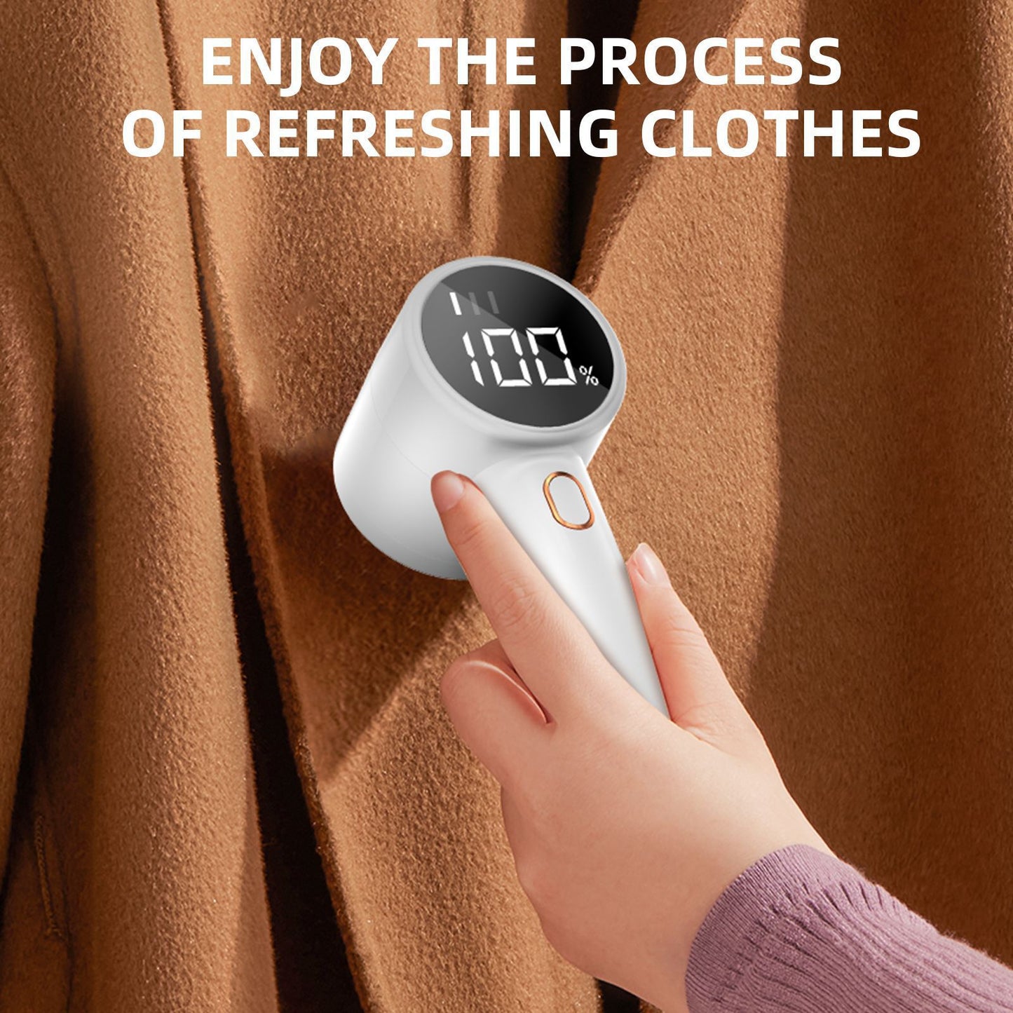 Rechargeable Electric Lint Remover with LED Display - 3 Speed Levels, USB-C Charging, 2600mAh Battery(white) - view 2